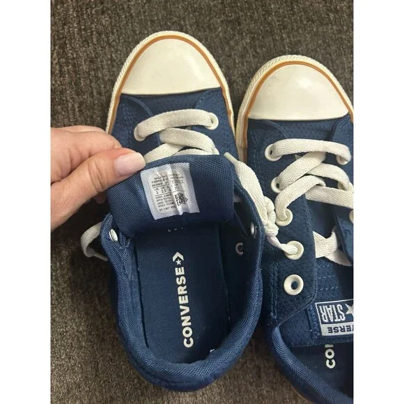 Converse All Star Junior 3 Blue Canvas Low Top Sneakers Youth Shoes - Picture 8 of 9
